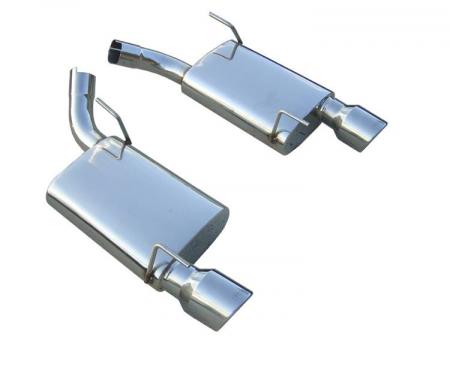 Pypes Violator Series Axle Back Muffler System 05-10 Mustang GT and Shelby Split Rear Dual Exit 2.5 intermediate Pipe Hardware/4 in Polished Tips Incl Natural Finish 409 Stainless Steel Exhaust SFM60V