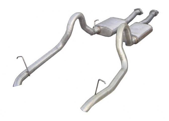 Pypes Cat Back Exhaust System 87-93 Mustang GT Split Rear Dual Exit 2.5 in Intermediate And Tail Pipe Hardware/Violator Muffler/Turndown Tails Incl w/o Tip Exhaust SFM10V