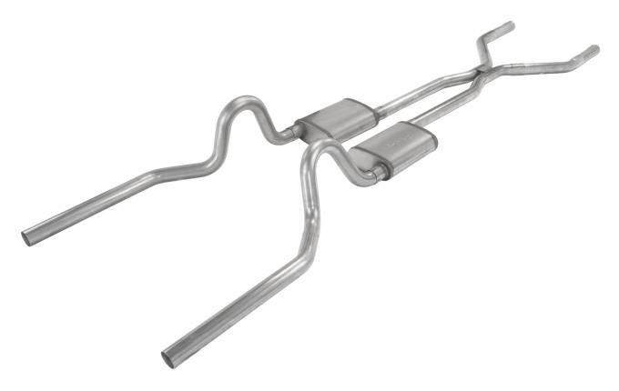 Pypes Crossmember Back w/H-Pipe Exhaust System 71-73 Mustang Split Rear Dual Exit 2.5 in Intermediate And Tail Pipe Violator Muffler/Hardware Incl Tip Not Incl Exhaust SFM44V