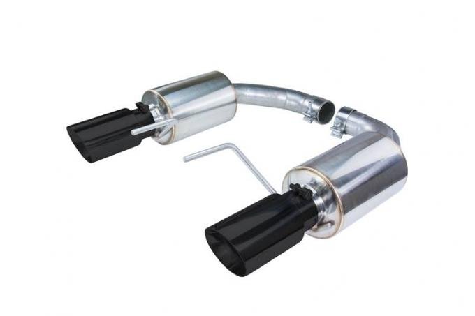 Pypes Axle Back Exhaust 15-17 Mustang GT Split Rear Dual Exit 3 in Black Tips Hardware Included Polished 304 Stainless Steel Exhaust SFM82MSB