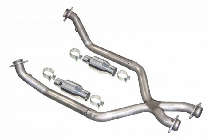 Pypes Exhaust X-Pipe Kit Intermediate Pipe 2.5 in w/Cats Hardware Incl Polished 304 Stainless Steel Exhaust XFM30