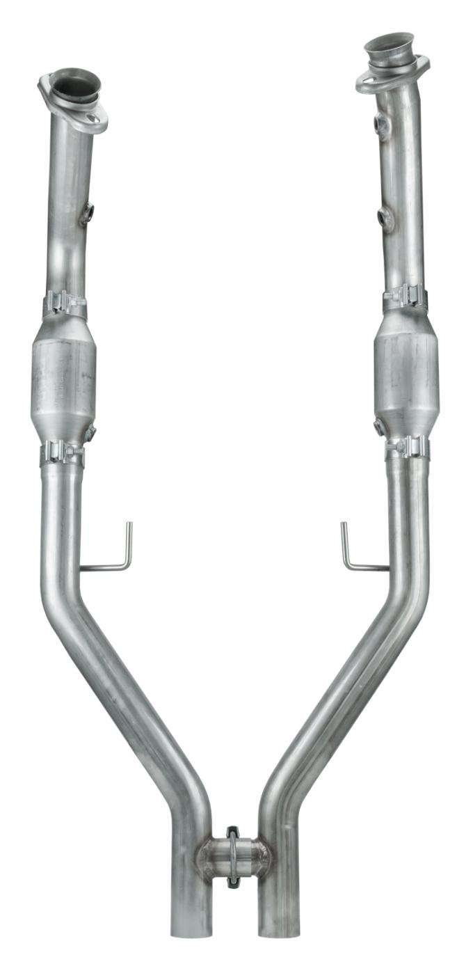 Pypes Mustang Exhaust H Pipe For Short Tube Headers Catted 2.5 Inch H-Pipe For 05-10 Mustang GT Hardware Incl Natural 409 Stainless Steel Exhaust HFM26E