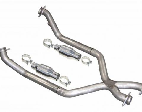 Pypes Exhaust X-Pipe Kit Intermediate Pipe 2.5 in w/Cats Hardware Incl Polished 304 Stainless Steel Exhaust XFM30