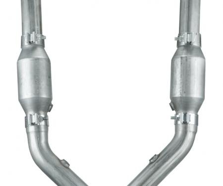 Pypes Exhaust X-Pipe Kit Intermediate Pipe 96-98 Mustang 2.5 in w/Cats Hardware Incl Natural 304 Stainless Steel Exhaust XFM33E