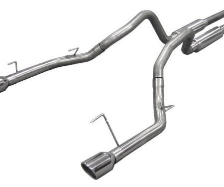 Pypes Cat Back Mid Muffler Exhaust System 05-10 Mustang GT Split Rear Dual Exit 2.5 in Intermediate And Tail Pipe M80 Mufflers/Hardware/4 in Polished Tips Incl Natural Finish 409 Stainless Steel Exhaust SFM66
