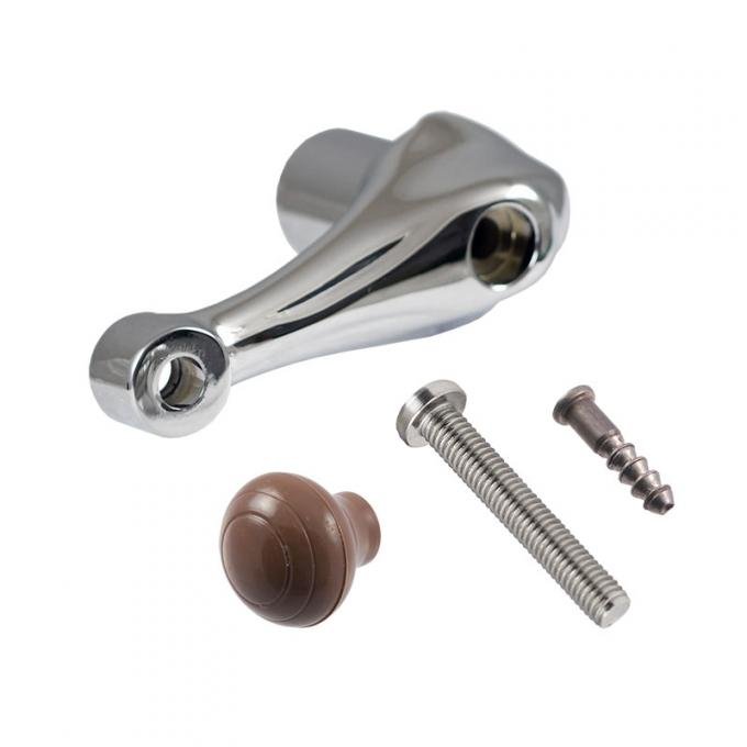 Dennis Carpenter Quarter or Vent Window Crank Handle Kit - Chocolate Knob - 1946 Ford Car 51A-7923410-AKT