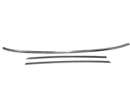 1971-73 Mustang Fastback, Windshield Molding Set, 3 piece Set