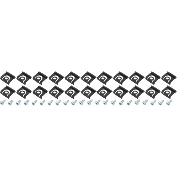 1965 Mustang Coupe / Fastback 44 Piece Front Windshield Molding Clip Kit