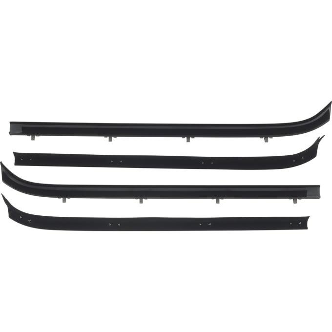 OER 1973-91 Chevy, GMC Crew Cab Pickup, Suburban 4 Door, Rear Door Windowfelt Kit, Beltline Moldings, 4 Piece Set CR1064
