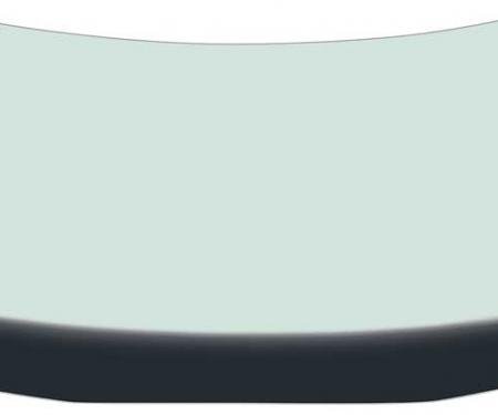 1971-73 Mustang Fastback, Front Windshield Glass, Green Tint, with Blue/Green Band