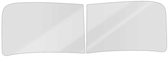 OER 1947-53 Chevy, GMC Pickup Truck, Front Windshield Glass, Clear, 2-Piece Design, RH and LH, Pair CT4754C