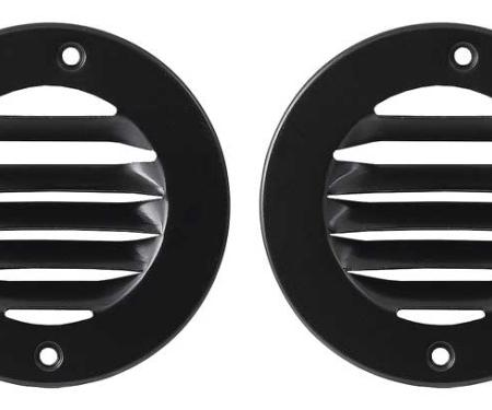1961-66 Ford F-100, F-250, F-350 Truck, Windshield Defroster Vent Grilles, Black, Pair
