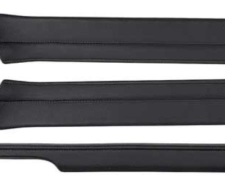 1967-68 Mustang Lower Instrument Panel Pad / Windshield Pillar Pad Kit- Black