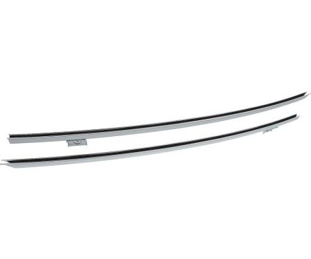 1964-66 Ford Mustang, Door Glass Run Channel Set, With Felt Weatherstrips