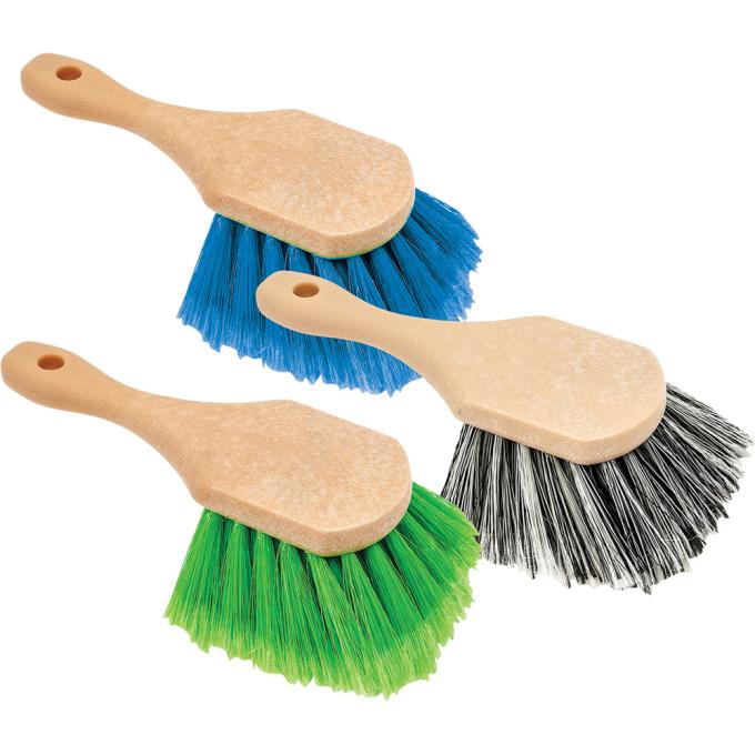 3 Piece Professional 8" Short Handle Body Wash Brush Set