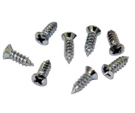 OER 1965-66 Mustang Tail Lamp Door Screws, Chrome (8) HK14