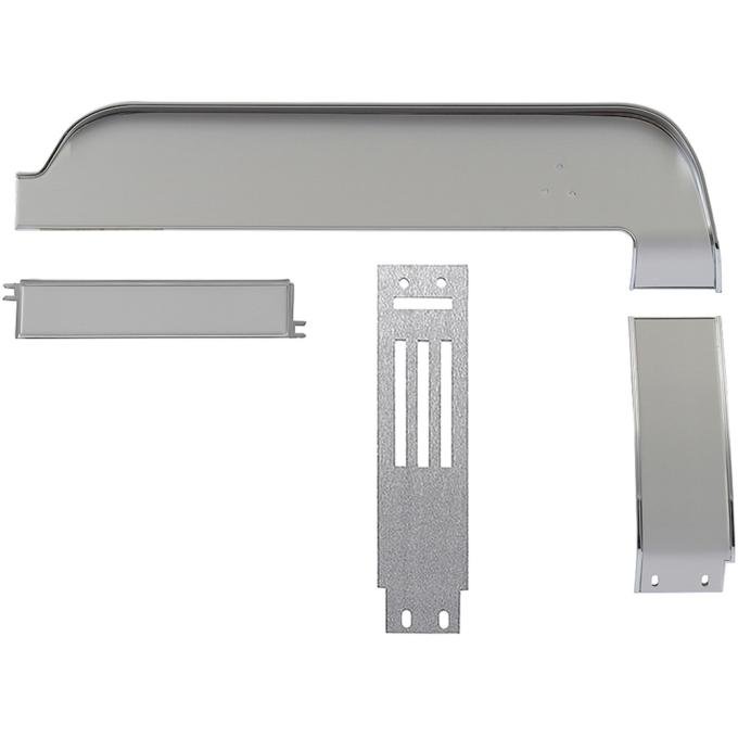 OER 1967 Mustang, Dash Panel Trim Kit, Brushed Aluminum, With Deluxe Interior, w/o AC, 4 Piece Set *04400H