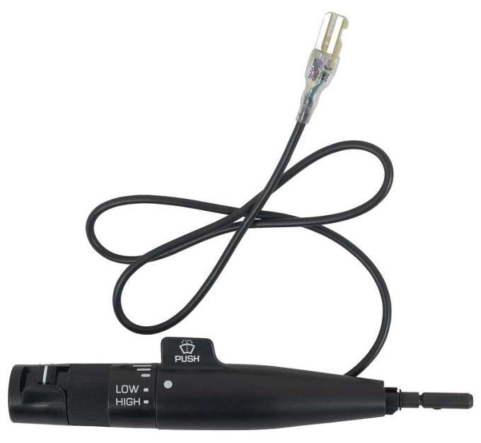 1984-90 GM, Combination Switch, Turn Signal Lever, with Cruise, with Pulse Wipers, Black Stem 25075752