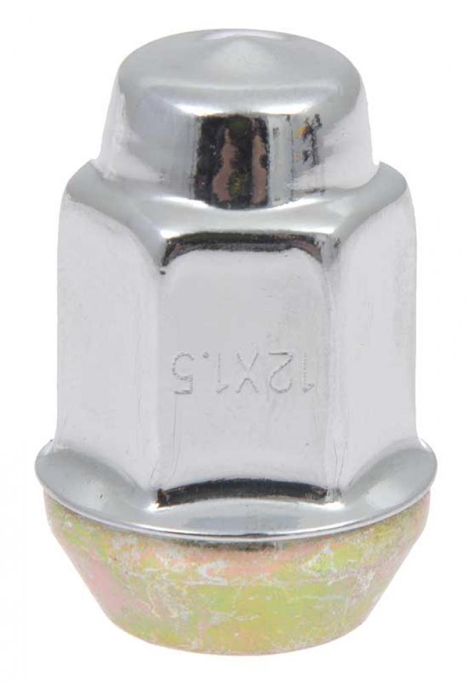 OER 1976-2015, Hex Head Wheel Lug Nut, 12-1.5 mm, 19mm Hex Head, 14mm length, Chrome-Like finish, Each A9550110