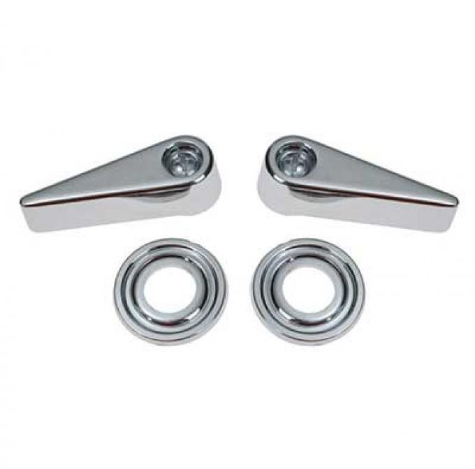 Redline Restomotive® Mustang 68-69 (Incl. 2 Handles & Bezels) Seat Latch Handle & Bezel Set LG-10-829-A