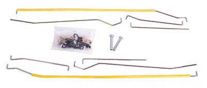 1969-70 Mustang, Deluxe Door Latch & Lock Rod Set, Rods, Brackets, Clips, and Hardware