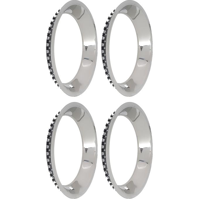 1967-88 GM, Rally Wheel Trim Ring Set, 15" x 7", 2-5/8" Deep Step Lip, Stainless Steel, Set of 4