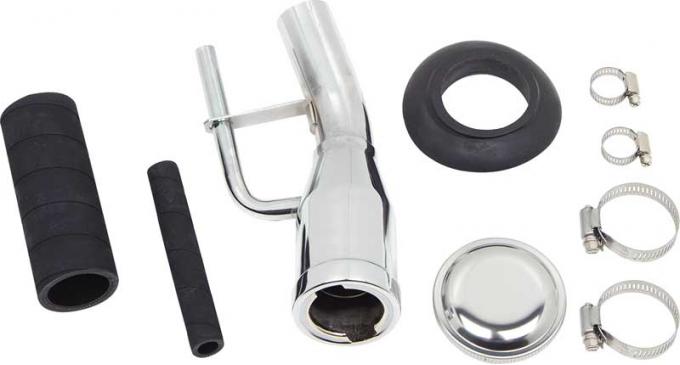 1955-1959 Chevrolet, GMC Pickup Truck, Fuel Tank Filler Installation Kit, with Chrome Neck, Hoses, Gas Cap, Clamps