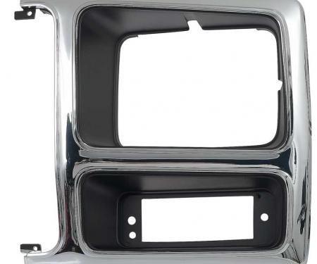 OER 1982-86 Ford F-Series Truck / Bronco, Headlamp Bezel, F-150 / F-250 / F-350, Chrome/Black, LH TR13064RL