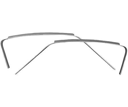 1967-68 Ford Mustang, Fastback, Metal Roof Drip Rail, Pair, EDP Coated