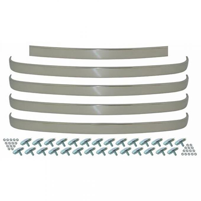 OER 1948-50 Ford F1, F2, F3 Truck, Grill Bar Set, Without Crank Hole, Stainless Steel, Polished TR8201B