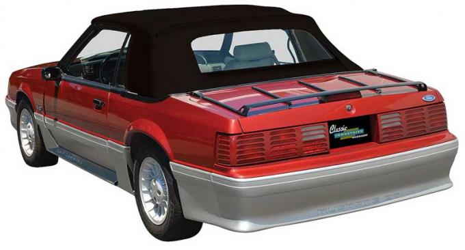1983-90 Ford Mustang Convertible, Plastic Rear Window, With Black Vinyl Trim