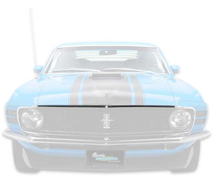 OER 1970 Mustang, Front Hood Molding, Polished Aluminum, with Hardware 16856DR