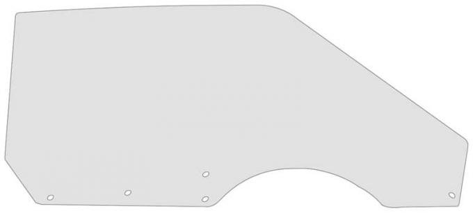 1970 Ford Mustang/Mercury Cougar, Hardtop/Convertible, Door Glass, Glue-In Style, RH, Clear