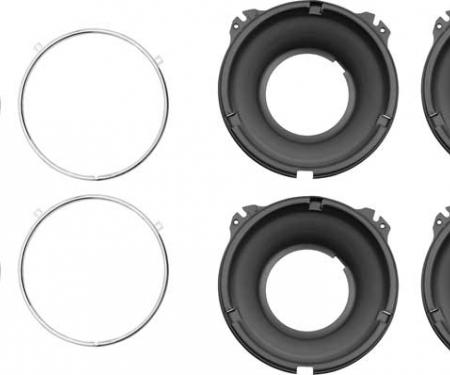 OER 1958-1972 Headlamp Mounting Bucket and Trim Ring Set 14014