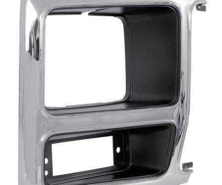 OER 1980-86 Ford F-Series Truck/Bronco, Headlamp Bezel, RH, Chrome / Dark Argent TR13064SR