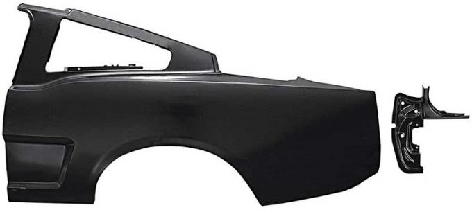 1965-66 Mustang, Complete Rear Quarter Panel, Fastback, with Tail Light Mounting Bracket, 1 Piece Design, LH Driver Side
