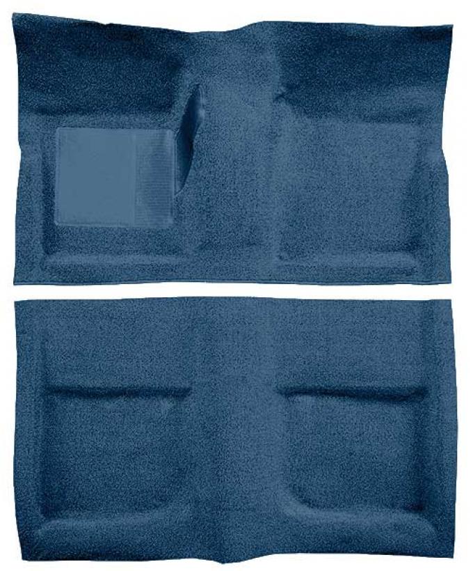 OER 1965-68 Mustang Convertible Passenger Area Loop Floor Carpet with Mass Backing - Ford Blue A4042B62