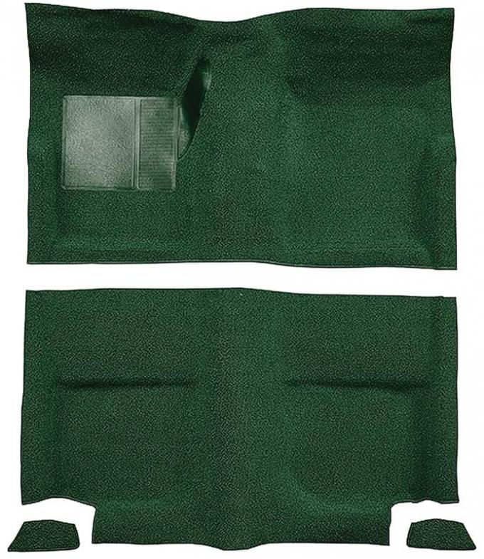 OER 1965-68 Mustang Fastback Passenger Area Nylon Loop Floor Carpet without Fold Downs - Green A4049A39