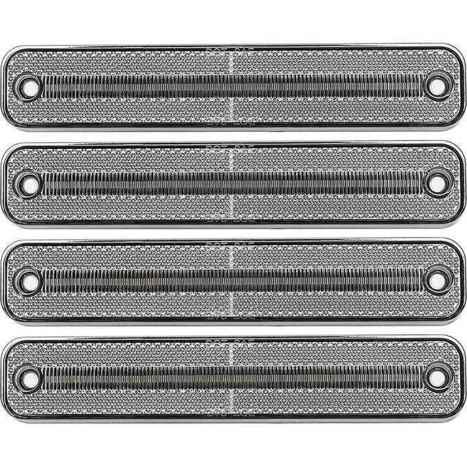 OER 1973-79 Ford F-100, F-150, F-250, 1978-79 Bronco, Side Marker Lamp Set, Front & Rear, Clear Lens, Amber/Red, LED 72003C