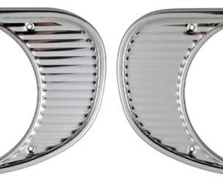 1962 Chevy Pickup, Suburban, Headlamp Bezels, Chrome Plated, LH & RH, Pair