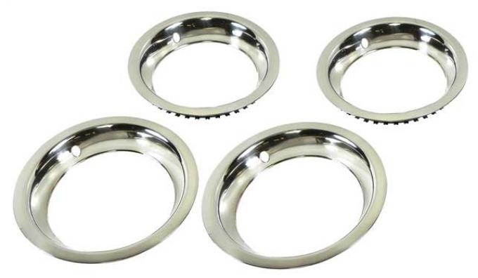 OER 14" Stainless Steel 1-1/2" Deep Round Lip Rally Wheel Trim Ring Set *TR3000