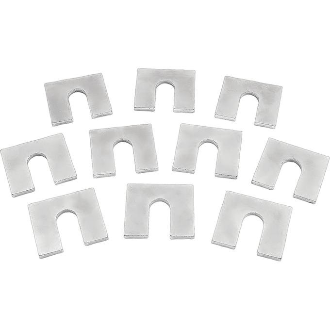 1960-81 GM, Body Mount Shims, 1/8" Thick, 1-1/4" x 1-1/8", 3/8" Bolt Slot, Zinc Plated, 10 Piece Set