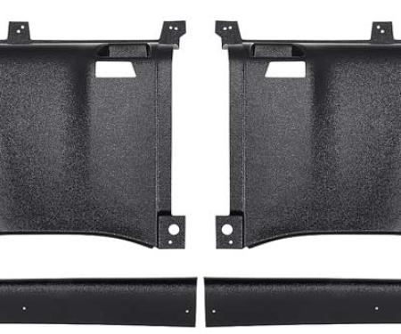 OER 1969-70 Mustang Fastback, Quarter Panel Trim Side and Upper Panel, 4-Piece Set, Black 31112B
