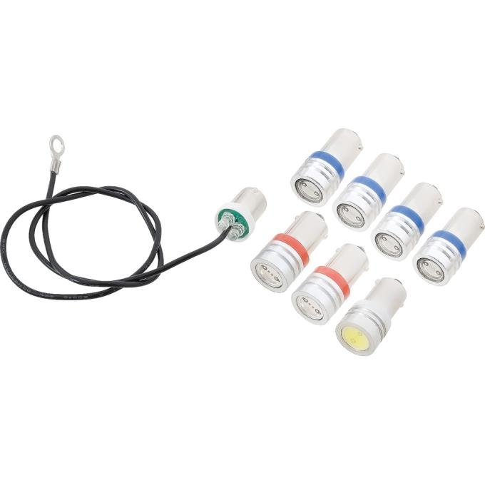 1964-65 Mustang, Instrument Gauge Cluster LED Bulb Kit, 8-Piece Set, Blue Illumination