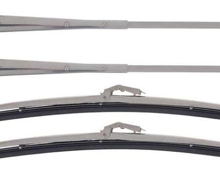 OER Windshield Wiper Arm & Blade Set, 14" with Stainless Steel Arms, 15", with Anco Style Blades *R866
