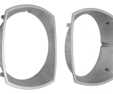 1974-78 Mustang ll, Chrome Headlamp Bezels, LH & RH, Pair