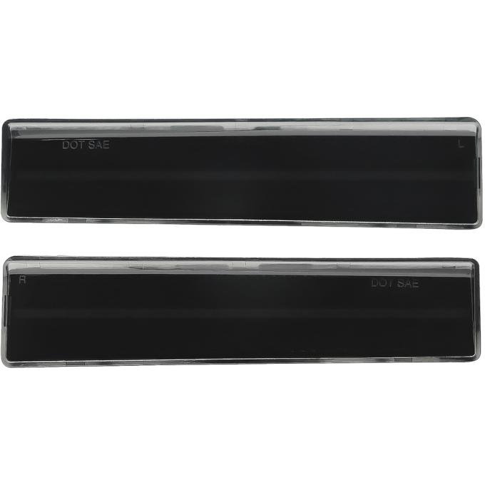 OER 1980-86 Ford F-100, F-150, F-250, F-350, Bronco, Front Side Marker Lamp, Smoked Lens, Amber LED, Pair 72014S