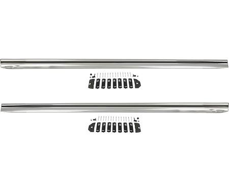 1971-73 Mustang, Rocker Panel Molding Set, With Hardware, RH and LH, Pair