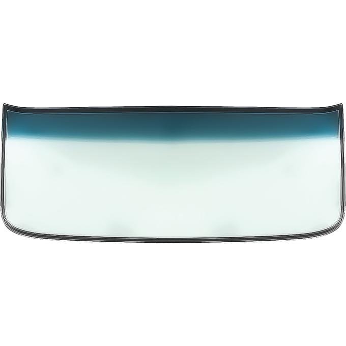 1964-68 Ford Mustang, Front Windshield Glass, Flush Mount, No Molding Needed, Light Green Tint With Blue/Green Shade