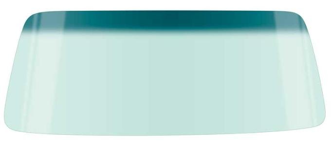 1973-91 Chevy, GMC Pickup, Blazer, Jimmy, Suburban, Front Windshield Glass, w/o Antenna, w/o Mirror Bracket, Light Green Tint, with Blue/Green Upper Shaded Band